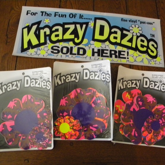 Krazy Dazies Other - Vintage Krazy Dazies Vinyl Stickers set of 3
